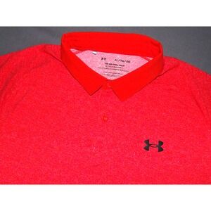 Under Armur ISO-CHILL Short Sleeved Stretch Orange Polo Golf Shirt Men's XL